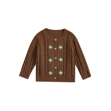 aturustex Baby Girl Knitted Sweater Cardigan Top Clothes Winter Knit Button Down Flower Embroidery Tops Warm Outfit
aturustex Baby Girl Knitted Sweater Cardigan Top Clothes Winter Knit Button Down Flower Embroidery Tops Warm Outfit