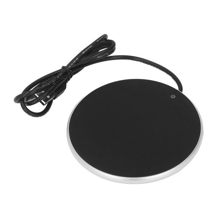USB Candle Warmer Tempered Glass Candle Warmer Plate SpaceSaving Smart Power Off Function For Travelling For Office For Home Silver