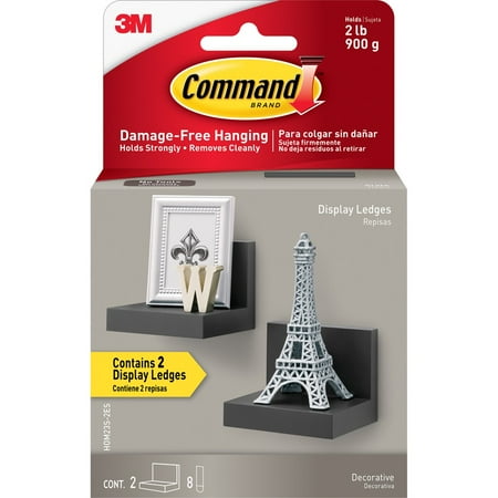 Command Display Ledges - 4 Width x 3.5 Depth x 3 Height - 2 / Pack - Slate - Plastic | Bundle of 2 Packs
Command Display Ledges - 4 Width x 3.5 Depth x 3 Height - 2 / Pack - Slate - Plastic | Bundle of 2 Packs