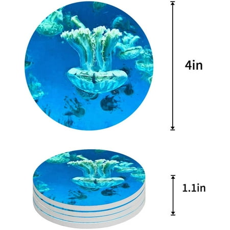 FMSHPON Jellyfish Set of 4 Round Coaster for Drinks Absorbent Ceramic Stone Coasters Cup Mat with Cork Base for Home Kitchen Room Coffee Table Bar Decor
FMSHPON Jellyfish Set of 4 Round Coaster for Drinks Absorbent Ceramic Stone Coasters Cup Mat with Cork Base for Home Kitchen Room Coffee Table Bar Decor
