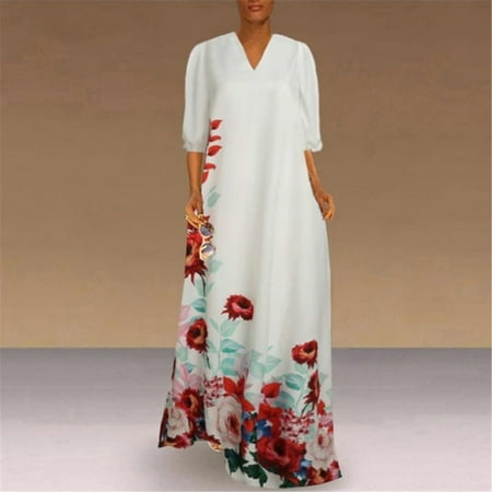 DroolingDog Women s Robe Loose Lightweight V Neck Flower Print Half Sleeve Long Dress
DroolingDog Women s Robe Loose Lightweight V Neck Flower Print Half Sleeve Long Dress