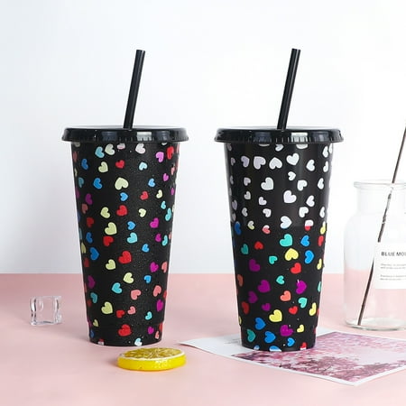 Color Changing Tumbler with Lids and Straw Reusable for Cold Drink Heart Shape Pattern for Adults & Kids Black
Color Changing Tumbler with Lids and Straw Reusable for Cold Drink Heart Shape Pattern for Adults & Kids Black