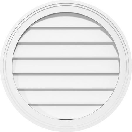 24 W x 24 H Round Surface Mount PVC Gable Vent: Non-Functional w/ 2 W x 1-1/2 P Brickmould Frame
24 W x 24 H Round Surface Mount PVC Gable Vent: Non-Functional w/ 2 W x 1-1/2 P Brickmould Frame