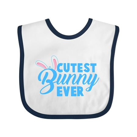 Inktastic Cutest Bunny Ever in Blue Gift Baby Boy Bib