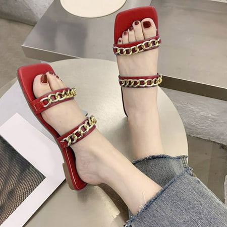 Follure Fashion Spring Summer Women Slippers Metal Chain Flat Heel Flat Casual Beach Shoes
Follure Fashion Spring Summer Women Slippers Metal Chain Flat Heel Flat Casual Beach Shoes