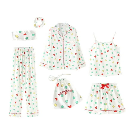 LBECLEY Womens Lingerie Sheer Lingerie 7Pc Silk Cute Casual Women Camisole Print Bow Shorts Pant Pajamas Sleepwear Set Peignoir Set Plus Size White M
LBECLEY Womens Lingerie Sheer Lingerie 7Pc Silk Cute Casual Women Camisole Print Bow Shorts Pant Pajamas Sleepwear Set Peignoir Set Plus Size White M