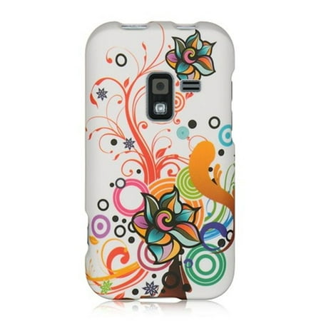 Samsung Galaxy Attain 4G Case, by DreamWireless Autumn Flower Rubberized Hard Snap-in Case Cover For Samsung Galaxy Attain 4G SCH-R920, White/Orange