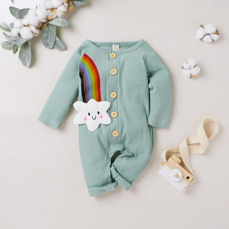 Infant Baby Romper Bodysuits Cute Rainbow Cloud Striped Jumpsuit for 0-24 Months Boys Girls
Infant Baby Romper Bodysuits Cute Rainbow Cloud Striped Jumpsuit for 0-24 Months Boys Girls