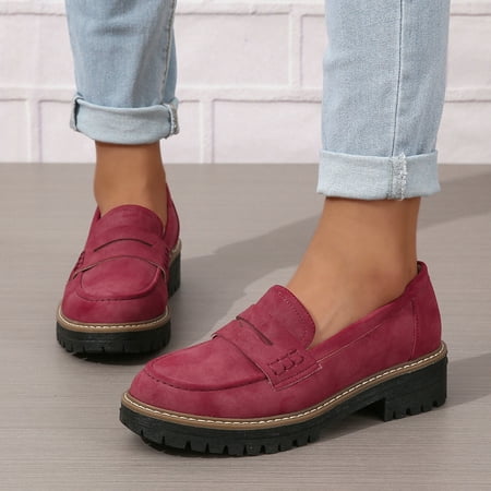 Women s Retro Solid Color Chunky Loafers Round Toe Slip On Shoes All-Match Faux Leather Shoes
Women s Retro Solid Color Chunky Loafers Round Toe Slip On Shoes All-Match Faux Leather Shoes