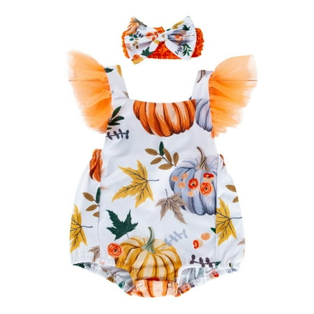HOMEMAXS 1 Set Halloween Baby Girl Romper Short Sleeve Pumpkin Baby Onesie with Headband
HOMEMAXS 1 Set Halloween Baby Girl Romper Short Sleeve Pumpkin Baby Onesie with Headband