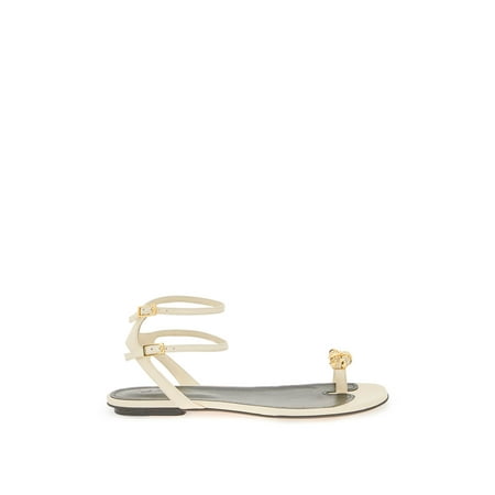 

Lanvin Swing Leather Low Sandals With Melodie Jewel Women