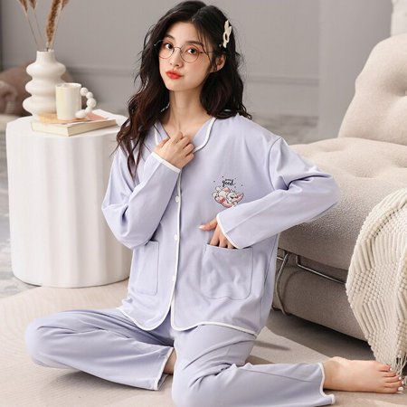 DanceeMangoo New Arrivals Women Home Wear Clothes Autumn Winter Purple Long Sleeve Women Pajamas Set Full Cotton Sleepwear Suit Outwear Pjs
DanceeMangoo New Arrivals Women Home Wear Clothes Autumn Winter Purple Long Sleeve Women Pajamas Set Full Cotton Sleepwear Suit Outwear Pjs
