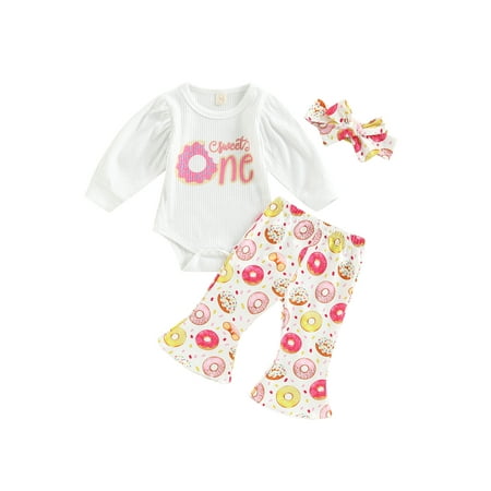 Canrulo Newborn Baby Girl 1st Birthday Outfit Puff Long Sleeve Ribbed Romper Doughnut Flare Pants Headband 3Pcs Set White 3-6 Months
Canrulo Newborn Baby Girl 1st Birthday Outfit Puff Long Sleeve Ribbed Romper Doughnut Flare Pants Headband 3Pcs Set White 3-6 Months