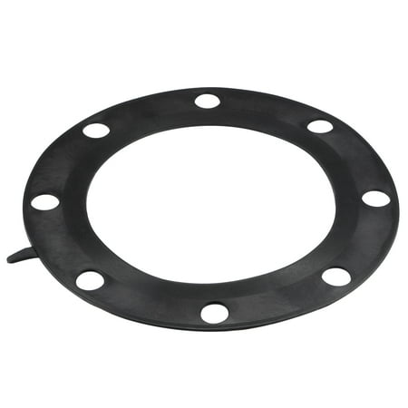 Uxcell 8 DN200 Pipe 8 Bolt Hole Full Face Rubber Flange Gasket Black