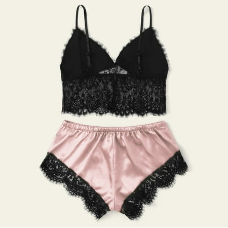 UDAXB Lingerie Women Sleepwear Sleeveless Strap Nightwear Lace Trim Satin Cami Top Pajama Sets
UDAXB Lingerie Women Sleepwear Sleeveless Strap Nightwear Lace Trim Satin Cami Top Pajama Sets