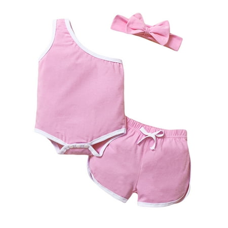 Gwiyeopda Newborn Baby Girl Sleeveless Tops Elastic Waist Shorts Headband 3Pcs Clothes Set
Gwiyeopda Newborn Baby Girl Sleeveless Tops Elastic Waist Shorts Headband 3Pcs Clothes Set