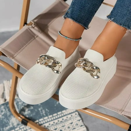 SHENZHHONGFUKJ Stylish Chain Decor Knitted Platform Sneakers for Women Breathable Casual Shoes Women‘s Footwear
SHENZHHONGFUKJ Stylish Chain Decor Knitted Platform Sneakers for Women Breathable Casual Shoes Women‘s Footwear