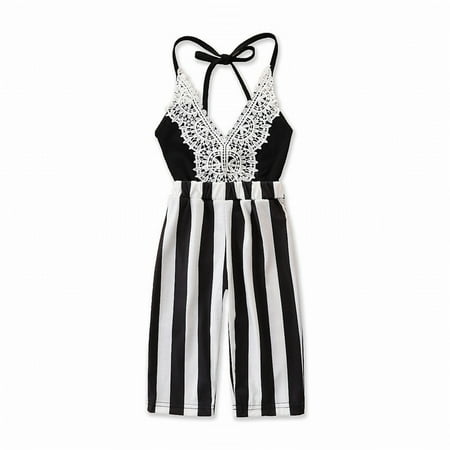 Children Girl Lace Halter Overalls Cute White Black Striped Jumpsuit 2 To 6Years Kids Summer Clothing Girls
Children Girl Lace Halter Overalls Cute White Black Striped Jumpsuit 2 To 6Years Kids Summer Clothing Girls