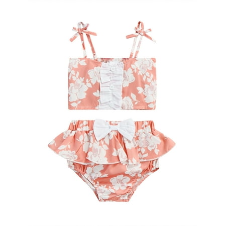 Amuver Newborn Girl Short Pants Outfits Floral Printed Sleeveless Tie-Up Sling Tops + Ruffles Decor Elastic Waist Bow-Knot Shorts Set
Amuver Newborn Girl Short Pants Outfits Floral Printed Sleeveless Tie-Up Sling Tops + Ruffles Decor Elastic Waist Bow-Knot Shorts Set