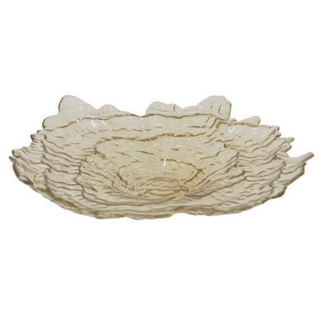Benzara 15" Beige Glass Bowl