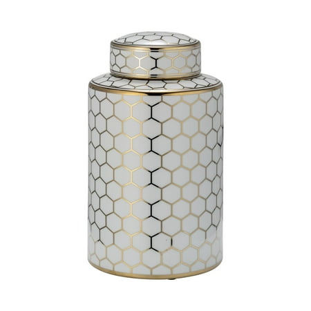 Sagebrook Home Contemporary Ceramic Gold Honeycomb Jar With Lid 17972-02
Sagebrook Home Contemporary Ceramic Gold Honeycomb Jar With Lid 17972-02