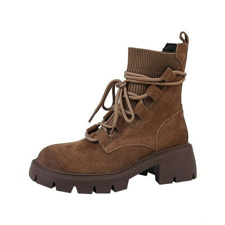 Stamzod Clearance Boots for Women Winter Retro Chunky Heel Thick Sole Mid Calf Boots Round-Toe Flock Boots
Stamzod Clearance Boots for Women Winter Retro Chunky Heel Thick Sole Mid Calf Boots Round-Toe Flock Boots