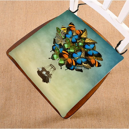 PHFZK Vintage Chair Pad Butterfly Hot Air Balloon in the Sky Seat Cushion Chair Cushion Floor Cushion Two Sides Size 18x18 inches
PHFZK Vintage Chair Pad Butterfly Hot Air Balloon in the Sky Seat Cushion Chair Cushion Floor Cushion Two Sides Size 18x18 inches