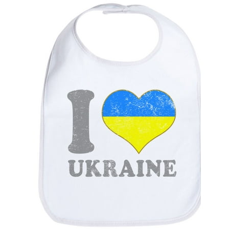 

CafePress - I Love Ukraine Native Ukrainian Flag - Cute Cloth Baby Bib Toddler Bib