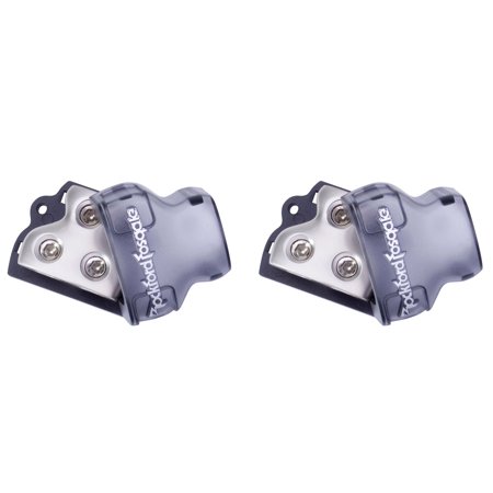 2) ROCKFORD FOSGATE RFD1 0/1/4-Gauge Ga Car Audio Distribution Block 1-In 2-Out