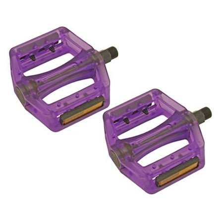 Resin BMX Bike Pedals, 9/16in Transluscent Purple