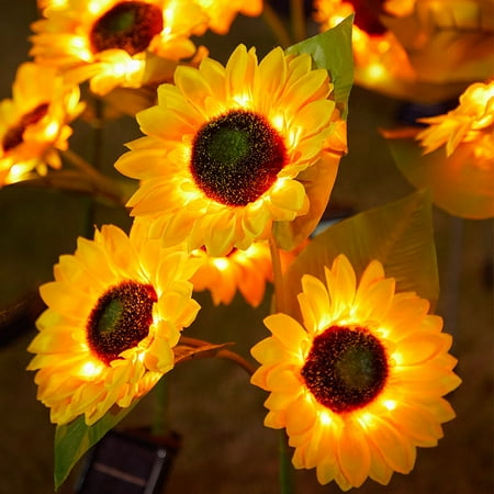 Upgraded Solar Flower Lights - 1 Pack Solar Garden Lights with 3 Bigger Sunflowers Outdoor Decorative Waterproof Solar Decorative Lights for Garden Patio Pathway Lawn Yard Decorations
Upgraded Solar Flower Lights - 1 Pack Solar Garden Lights with 3 Bigger Sunflowers Outdoor Decorative Waterproof Solar Decorative Lights for Garden Patio Pathway Lawn Yard Decorations