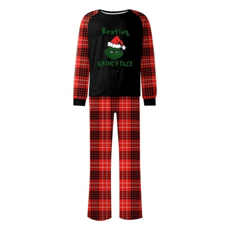 

KANY Dr. Seuss The Grinch Christmas Family Matching Pajamas Grinch Loungewear Outfits Grinch Christmas Pajama Sets for Family Men/L
