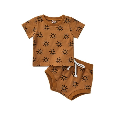 aturustex Newborn Infant Girl Summer Outfits Sun Print Short Sleeve Tee Tops High Waist Drawstring Shorts 2Pcs Sets
aturustex Newborn Infant Girl Summer Outfits Sun Print Short Sleeve Tee Tops High Waist Drawstring Shorts 2Pcs Sets