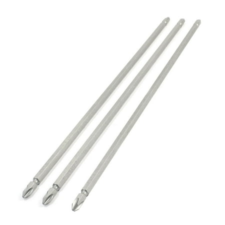 Unique Bargains Electric Screwdriver Dual Magnet Head Bits 6mm Dia 300mm 3Pcs