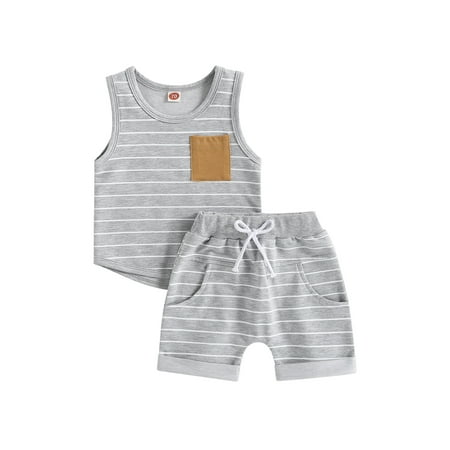CenturyX Toddler Baby Boy Summer Outfits Striped Sleeveless Tank Tops and Stretch Casual Shorts Pocket Set Cute Newborn Clothes
CenturyX Toddler Baby Boy Summer Outfits Striped Sleeveless Tank Tops and Stretch Casual Shorts Pocket Set Cute Newborn Clothes