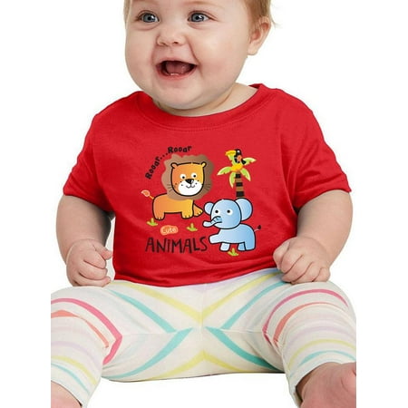 Cute Lion And Elephant T-Shirt Infant -Image by Shutterstock 24 Months