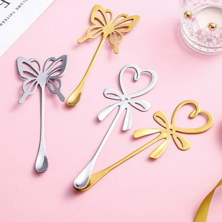 Merotable Cute Coffee Spoon Stainless Steel Butterfly Heart Shape Spoon Teaspoon Dessert Snack Scoop Milk Children Spoons Tableware
Merotable Cute Coffee Spoon Stainless Steel Butterfly Heart Shape Spoon Teaspoon Dessert Snack Scoop Milk Children Spoons Tableware