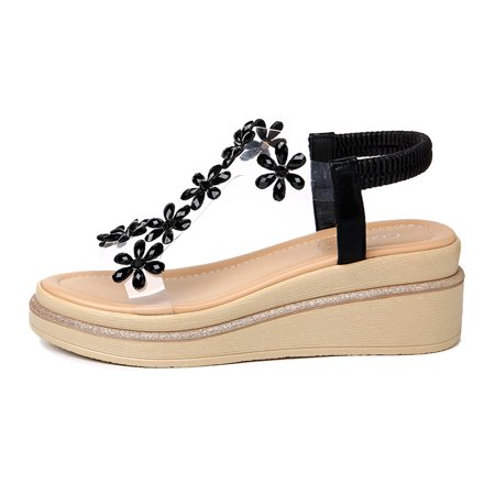 Women‘s Rhinestone T-strap Platform Wedge Sandals Open Toe Slip On Elastic Strap Shoes Casual Walking Shoes
Women‘s Rhinestone T-strap Platform Wedge Sandals Open Toe Slip On Elastic Strap Shoes Casual Walking Shoes