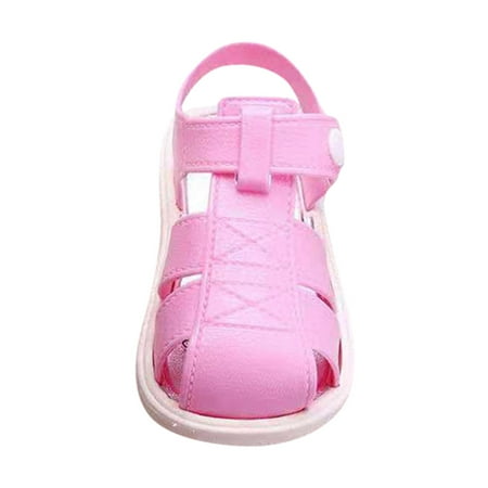 Toddler Baby Girls Summer Sandals Closed Toe Cute Children s Shoes Breathable Hole Casual Flat Sandals Toddler Baby Anti-skid Soft Soled Sandals