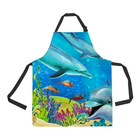 ABPHQTO The Coral Reef Apron Home Kitchen Apron with Pockets