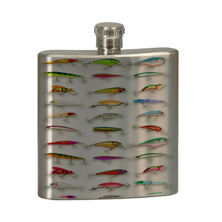 KuzmarK 6 oz. Stainless Steel Pocket Hip Liquor Flask - Many Fishing Lure Lures
KuzmarK 6 oz. Stainless Steel Pocket Hip Liquor Flask - Many Fishing Lure Lures