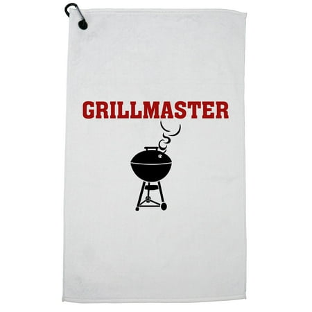Grill Master - With BBQ Grill Graphic Golf Towel with Carabiner Clip