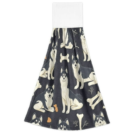 WOBOGO Lovely Husky Hand Towel Set of 2 Absorbent for Kitchen and Bathroom With Velcro Hanging Loop 18.2×14in
WOBOGO Lovely Husky Hand Towel Set of 2 Absorbent for Kitchen and Bathroom With Velcro Hanging Loop 18.2×14in