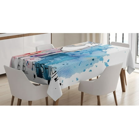 Girly Decor Tablecloth Sketchy Fashion Lady Hat at Watercolor Splash Brushstroke Steam Artsy Image Rectangular Table Cover for Dining Room Kitchen 60 X 90 Inches Pink Blue by Ambesonne
Girly Decor Tablecloth Sketchy Fashion Lady Hat at Watercolor Splash Brushstroke Steam Artsy Image Rectangular Table Cover for Dining Room Kitchen 60 X 90 Inches Pink Blue by Ambesonne