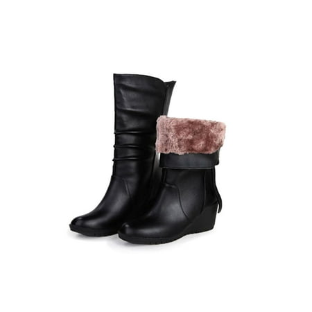 GENILU Women Non-slip Slouchy Boots Round Toe Fashion Boot Walking Plush Lining Winter Warm Shoes Plush Lining Black 5
GENILU Women Non-slip Slouchy Boots Round Toe Fashion Boot Walking Plush Lining Winter Warm Shoes Plush Lining Black 5