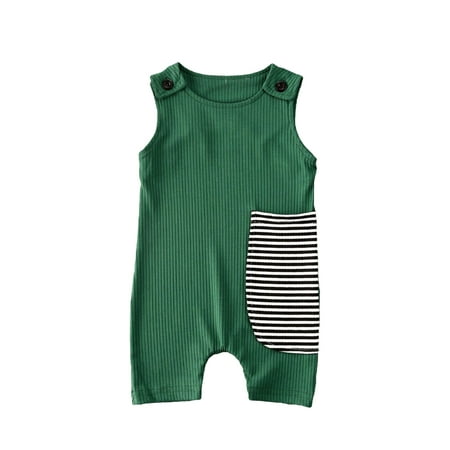 Musuos Baby Boys Sleeveless Romper Jumpsuit Knitted Bodysuit Striped Overalls with Pocket
Musuos Baby Boys Sleeveless Romper Jumpsuit Knitted Bodysuit Striped Overalls with Pocket