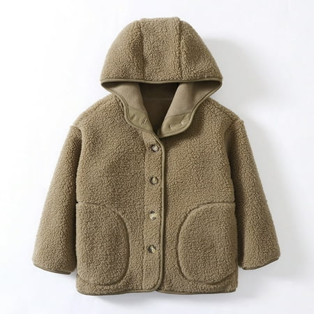 Baby Girl Winter Clothes Jacket children s long-sleeved warm hooded thickened solid colour winter padded big boy fleece Fashion Coat Coffee 44 IN
Baby Girl Winter Clothes Jacket children s long-sleeved warm hooded thickened solid colour winter padded big boy fleece Fashion Coat Coffee 44 IN