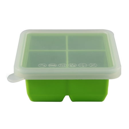 Food Grade Silicone Ice Tray Ice Mold with Cover Box Baby Food Supplement Box Kitchen Supplies TOPOINT