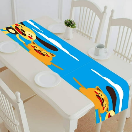 ECZJNT Happy dog and cat friends running holding hands table runner table cloth tea table cloth 16x72 Inch
ECZJNT Happy dog and cat friends running holding hands table runner table cloth tea table cloth 16x72 Inch