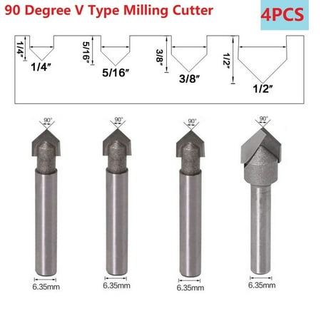 BCLONG 4pcs 1/4 Inch Shank 90 Degree V Groove Router Bit Set CNC Engraving Drill Bits 
BCLONG 4pcs 1/4 Inch Shank 90 Degree V Groove Router Bit Set CNC Engraving Drill Bits